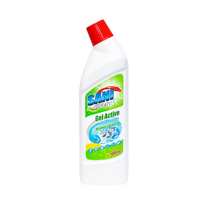 Засіб для унітазів Sani Silver Gel Active Хвойна свіжість, 1 л